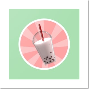 Bubble Tea Peach Burst Posters and Art